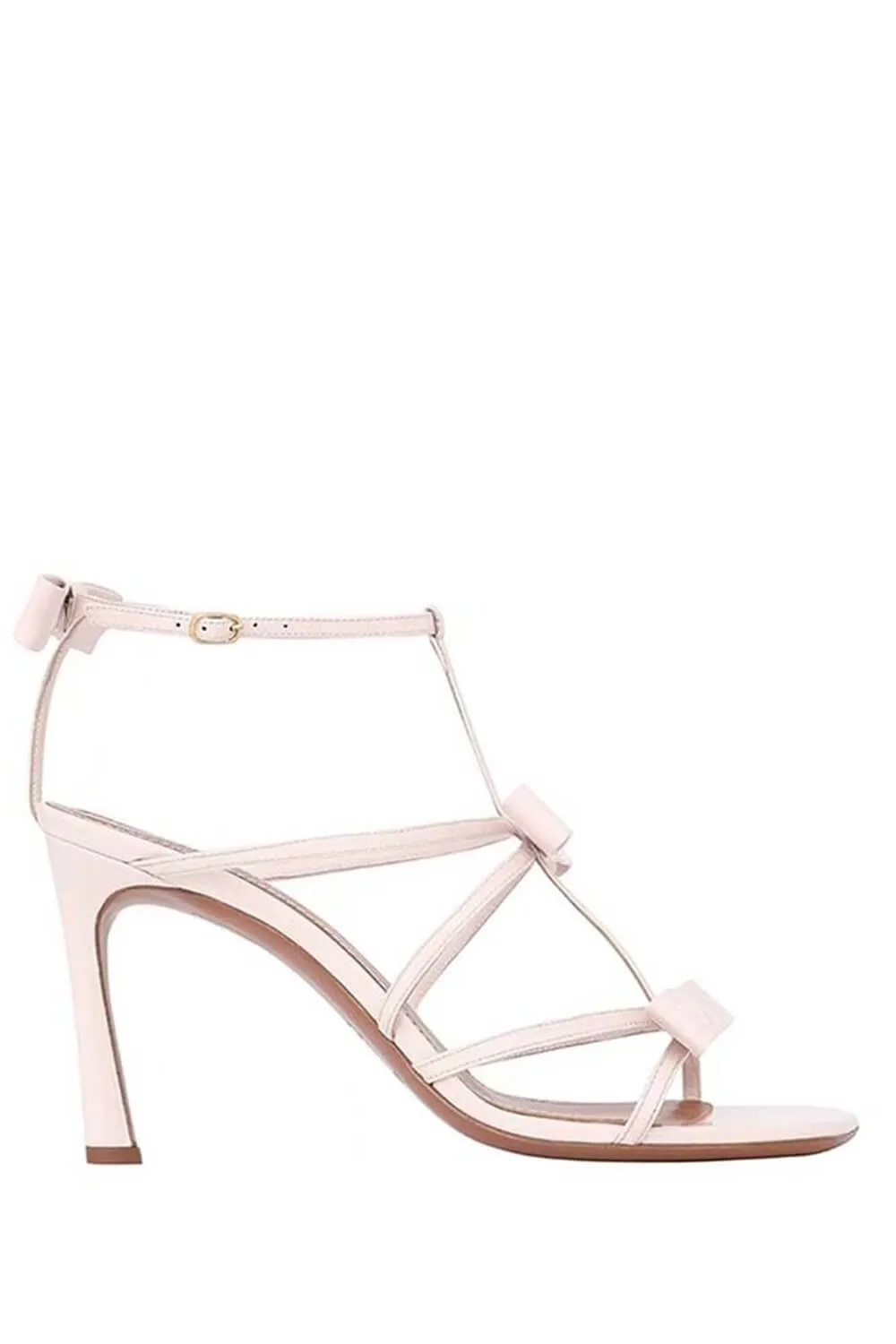 Bow-Detail Strappy Faux Leather Square Toe Sandals sold by Floralkini