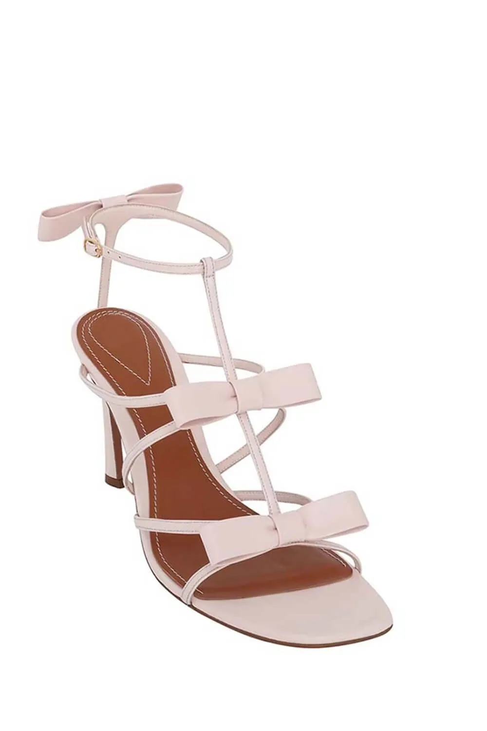 Bow-Detail Strappy Faux Leather Square Toe Sandals sold by Floralkini product image thumbnail 5