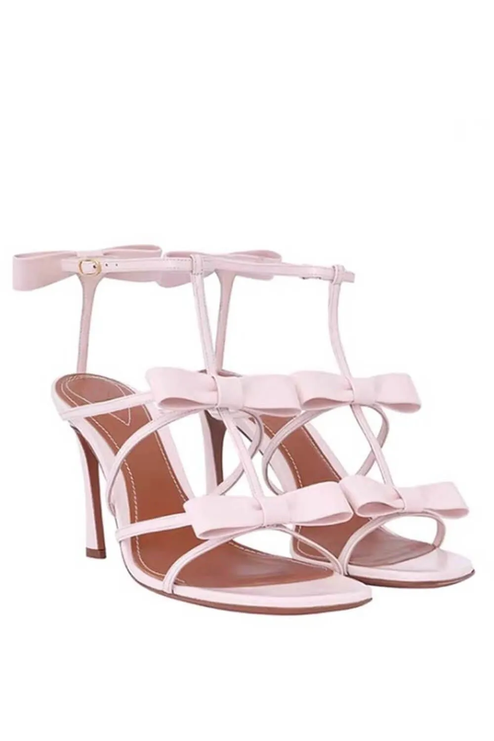 Bow-Detail Strappy Faux Leather Square Toe Sandals sold by Floralkini product image thumbnail 2