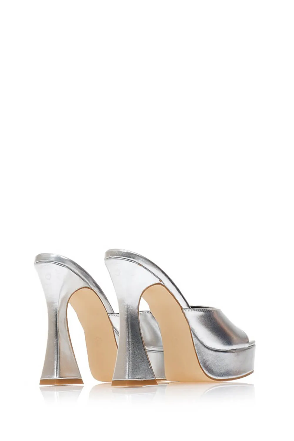 Faux Leather Open Square Toe Platform Block Heeled Mule Sandals sold by Floralkini product image thumbnail 5