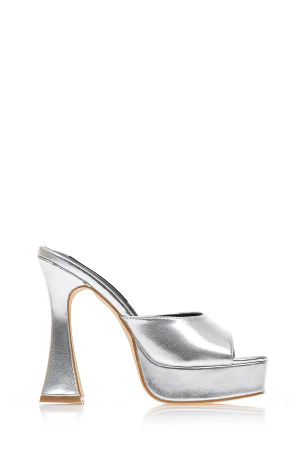 Faux Leather Open Square Toe Platform Block Heeled Mule Sandals sold by Floralkini product image thumbnail 2