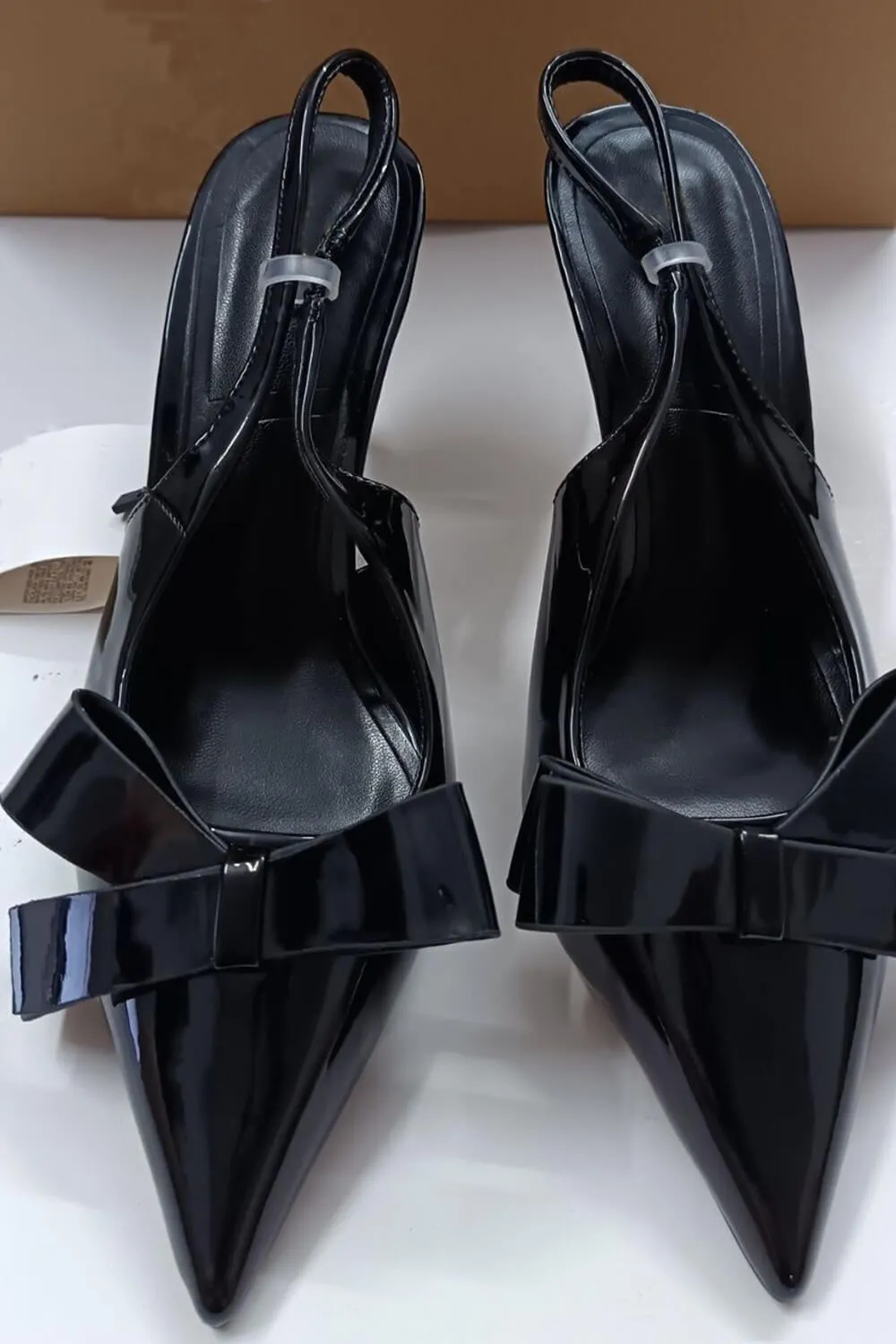Patent-Leather Slingback Stiletto Heels With Bow sold by Floralkini product image thumbnail 2