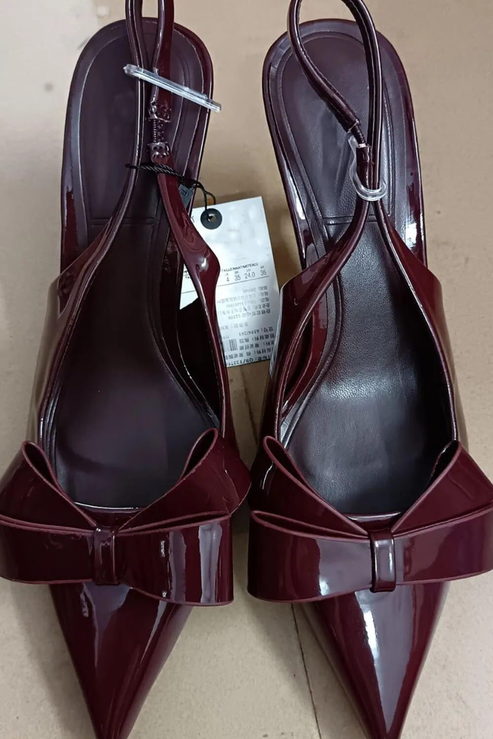 Patent-Leather Slingback Stiletto Heels With Bow sold by Floralkini product image thumbnail 3