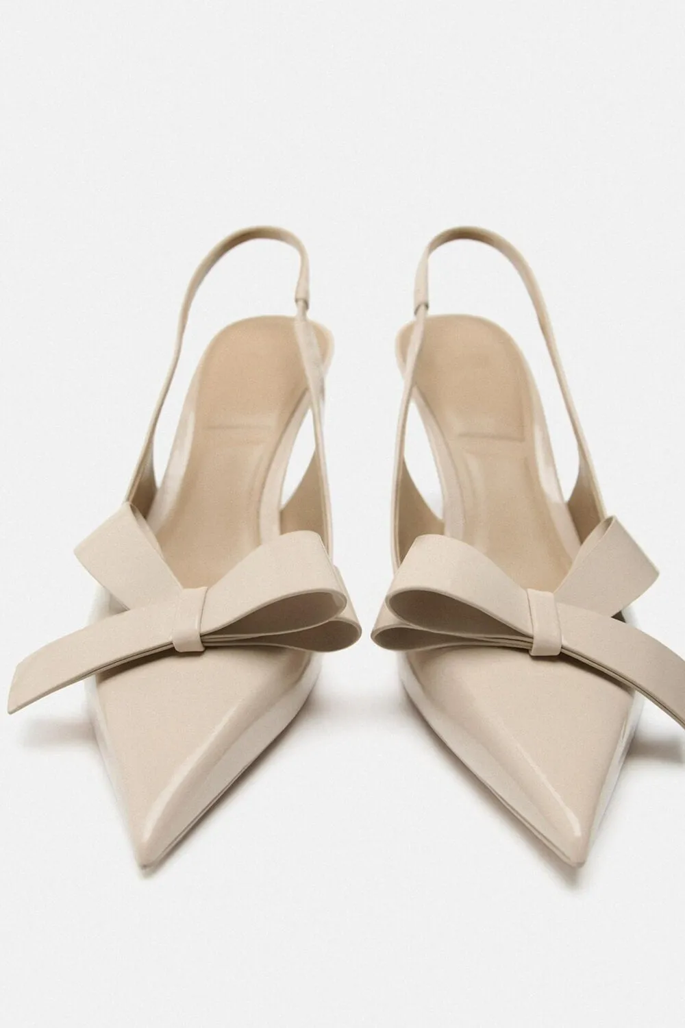 Patent-Leather Slingback Stiletto Heels With Bow sold by Floralkini