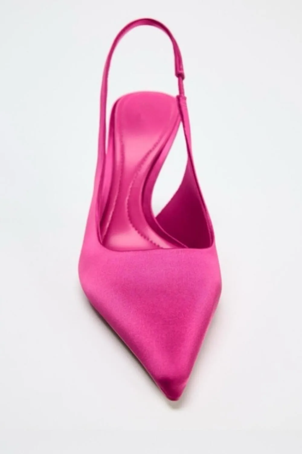 Satin-Effect Pointed Toe Slingback Stiletto Heels sold by Floralkini product image thumbnail 2