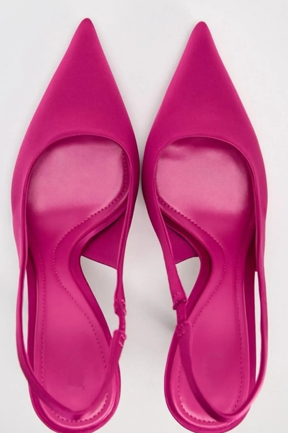 Satin-Effect Pointed Toe Slingback Stiletto Heels sold by Floralkini product image thumbnail 4