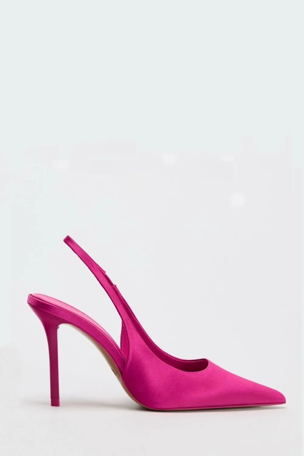 Satin-Effect Pointed Toe Slingback Stiletto Heels sold by Floralkini