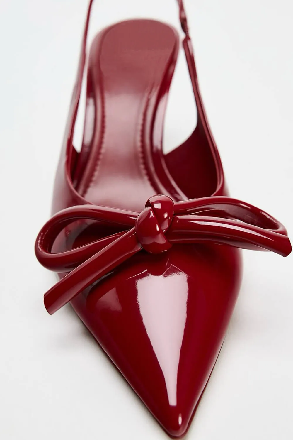 Bow Patent-Leather Slingback Stiletto Heels sold by Floralkini product image thumbnail 4