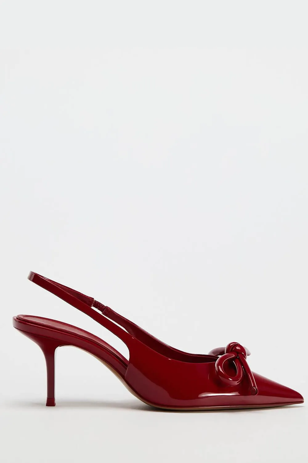 Bow Patent-Leather Slingback Stiletto Heels sold by Floralkini