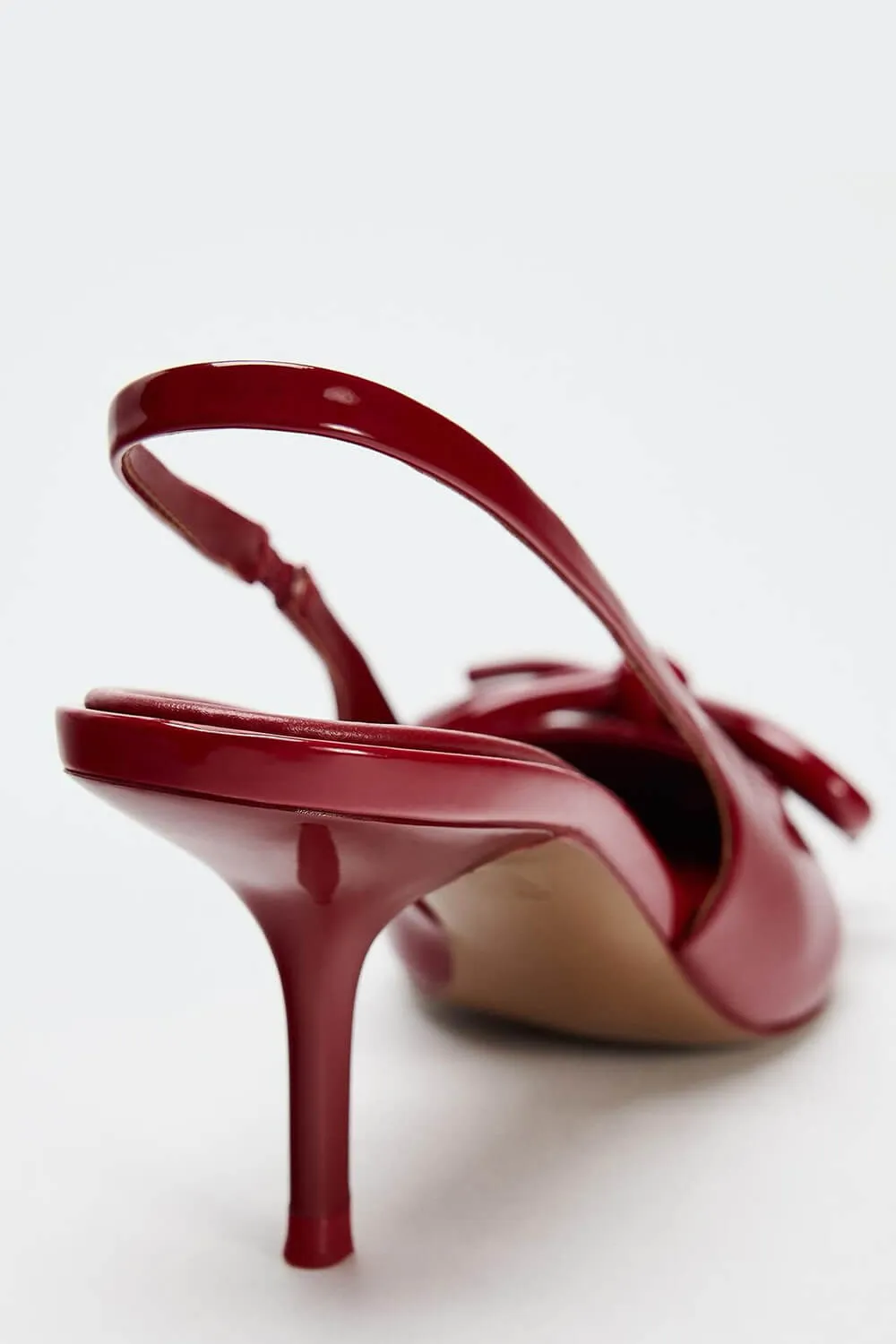 Bow Patent-Leather Slingback Stiletto Heels sold by Floralkini product image thumbnail 3