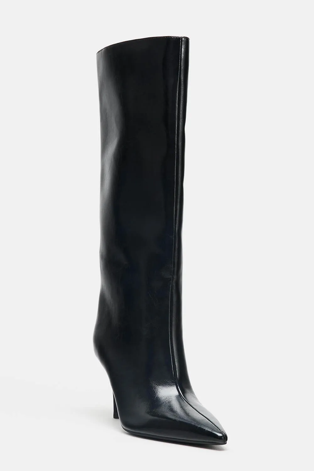 Black Knee High Kitten Heel Boots sold by Floralkini product image thumbnail 5