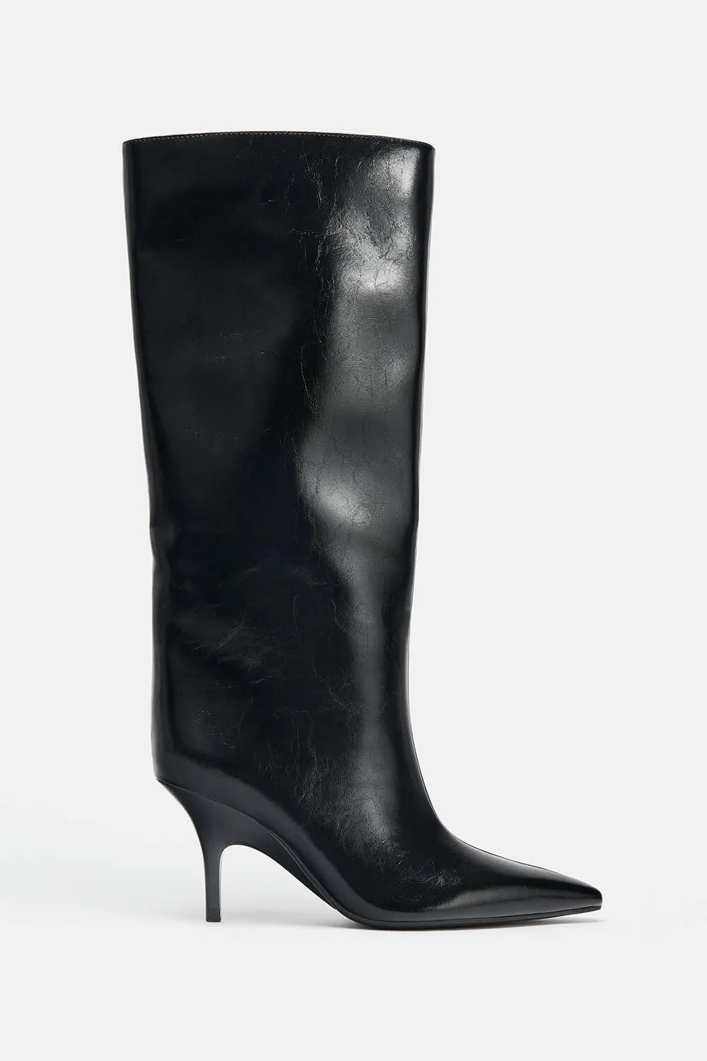 Black Knee High Kitten Heel Boots sold by Floralkini product image thumbnail 3