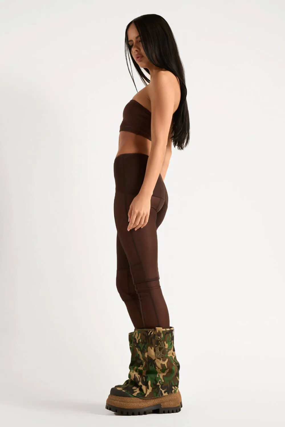 Camo Canvas Fold Over Round Toe Chunky Platform Boots sold by Floralkini product image thumbnail 3