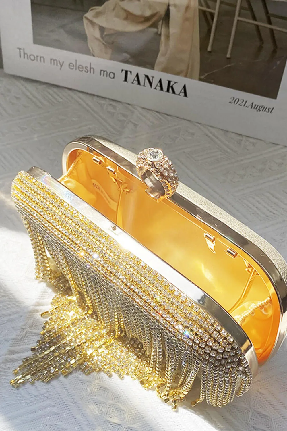 Rhinestone Fringe Evening Clutch sold by Floralkini product image thumbnail 4