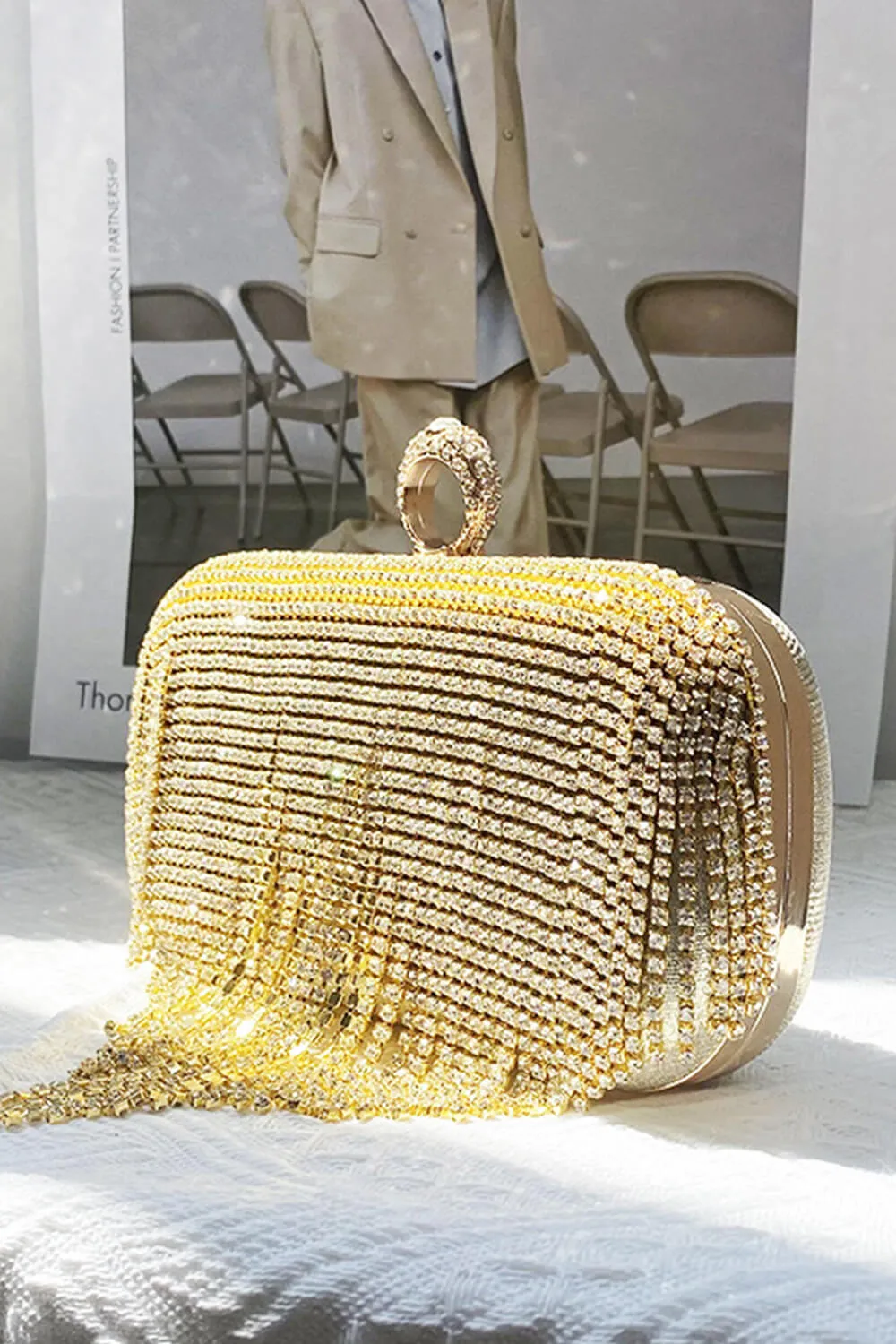 Rhinestone Fringe Evening Clutch sold by Floralkini product image thumbnail 2