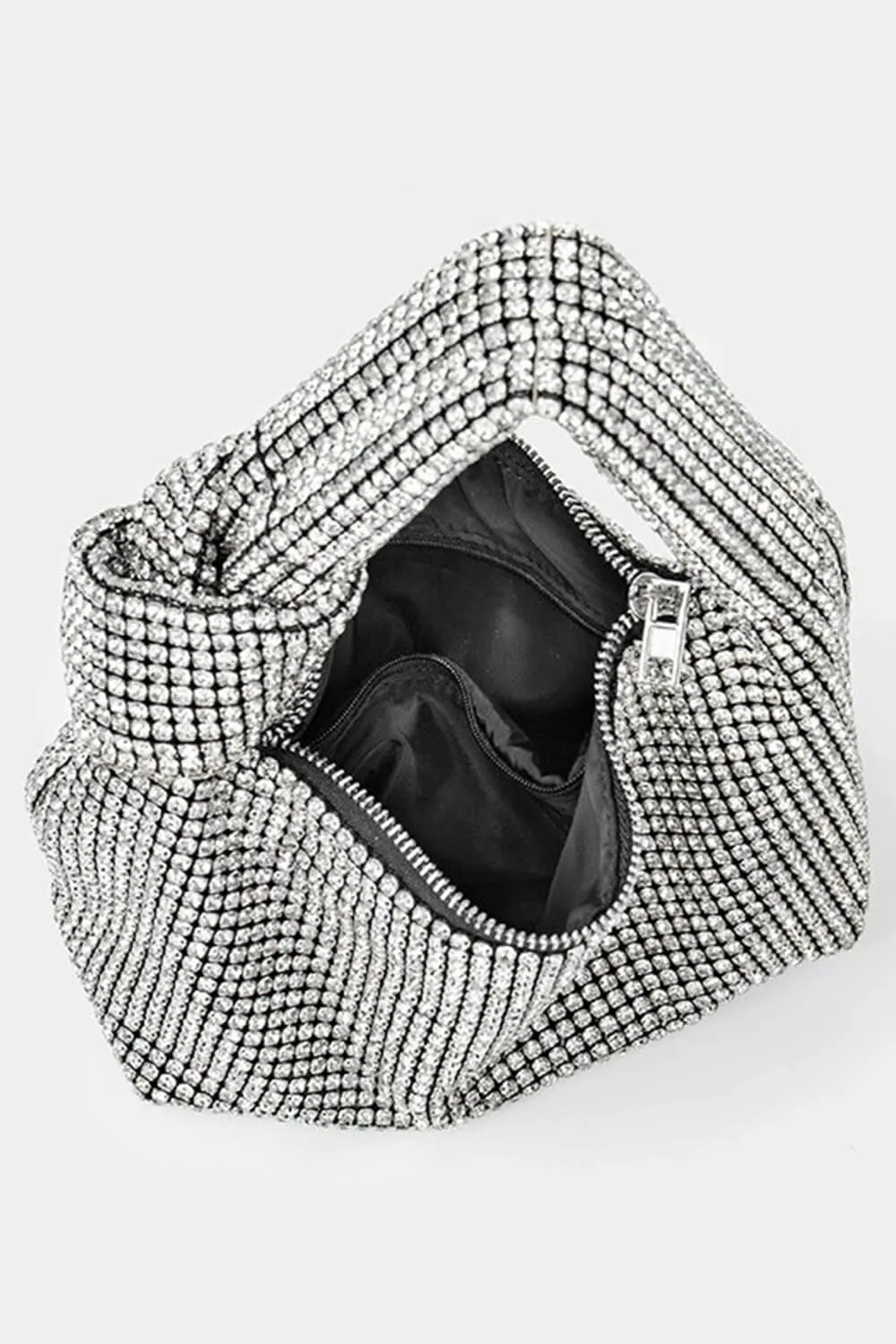 Rhinestone Knot-Handle Slouchy Dumpling Bling Shoulder Bag sold by Floralkini product image thumbnail 5