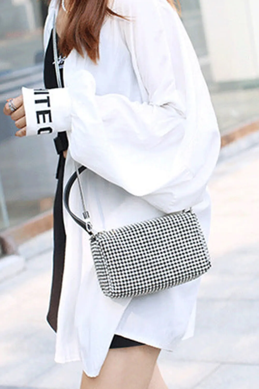 Mini Diamond-Like Rhinestones Baguette Bags Evening Crossbody Bag sold by Floralkini product image thumbnail 5