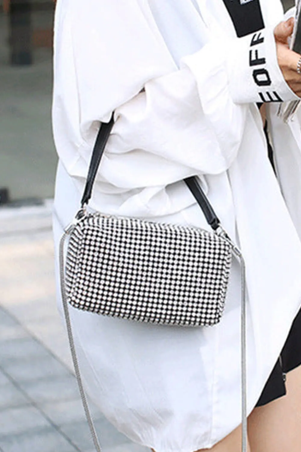 Mini Diamond-Like Rhinestones Baguette Bags Evening Crossbody Bag sold by Floralkini product image thumbnail 4