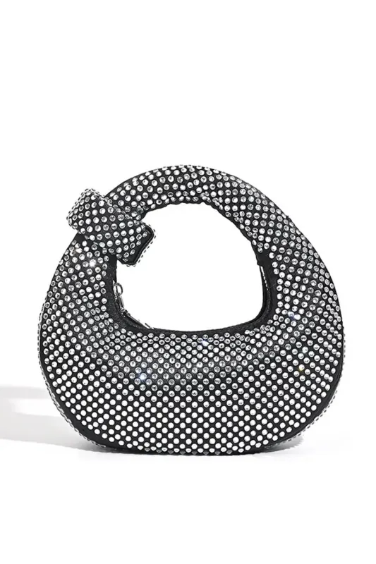 Crystal Loop-Handle Evening Moon Bag sold by Floralkini