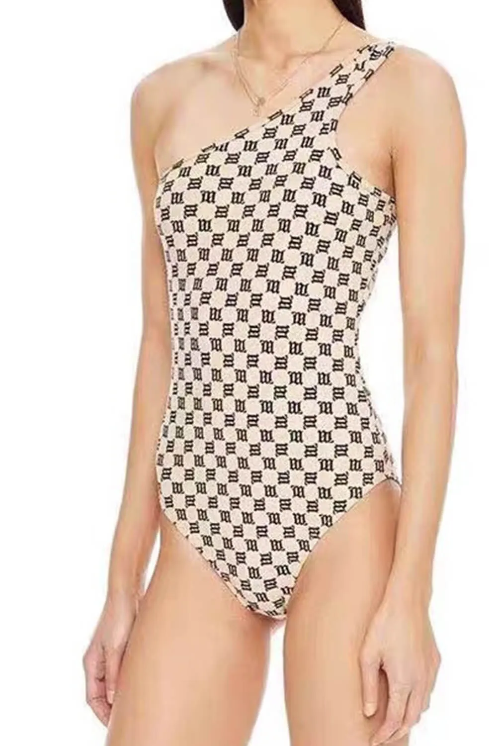 Monogram Asymmetric One Piece Swimsuit sold by Floralkini product image thumbnail 2
