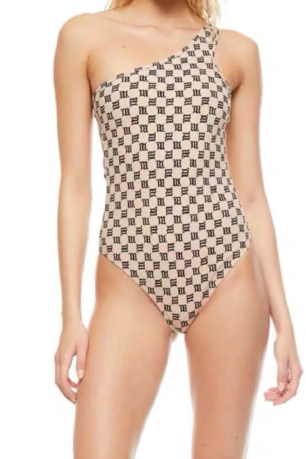Monogram Asymmetric One Piece Swimsuit sold by Floralkini product image thumbnail 3