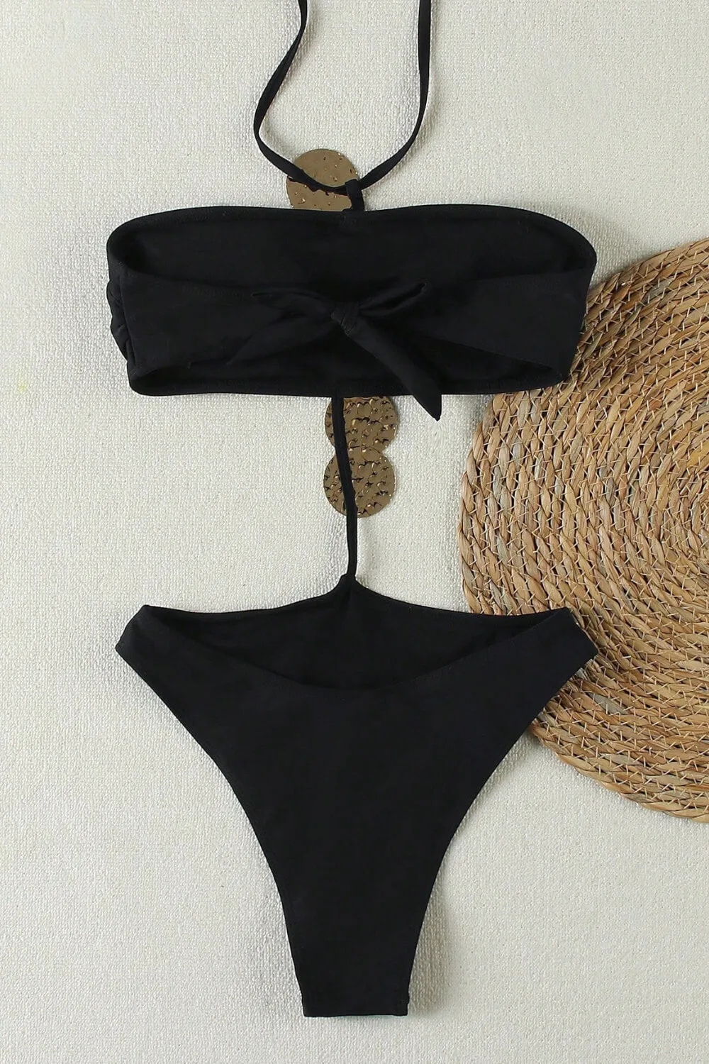 Halterncek Cut-Out One Piece Swimsuit With Metallic Medals Details sold by Floralkini product image thumbnail 5