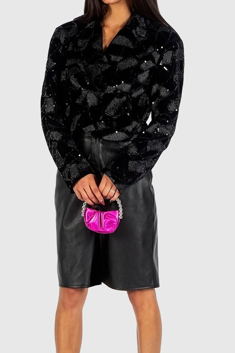 Metallic Embellished Rhinestone Evening Purse Clutch sold by Floralkini product image thumbnail 2