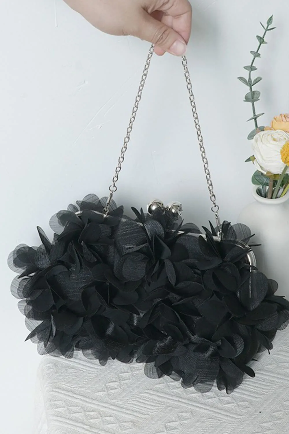 Flower Petal Wedding Evening Clutch With Straps sold by Floralkini product image thumbnail 2