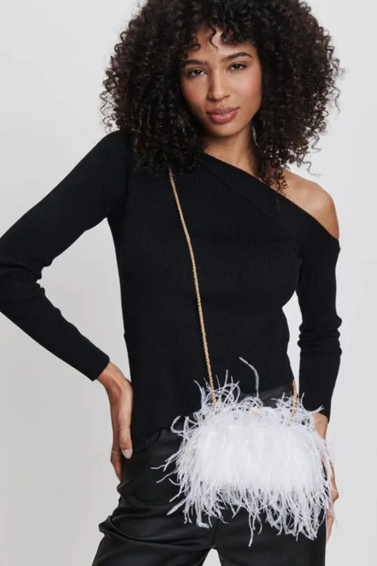 All-Over Feather Fringe Evening Clutch sold by Floralkini