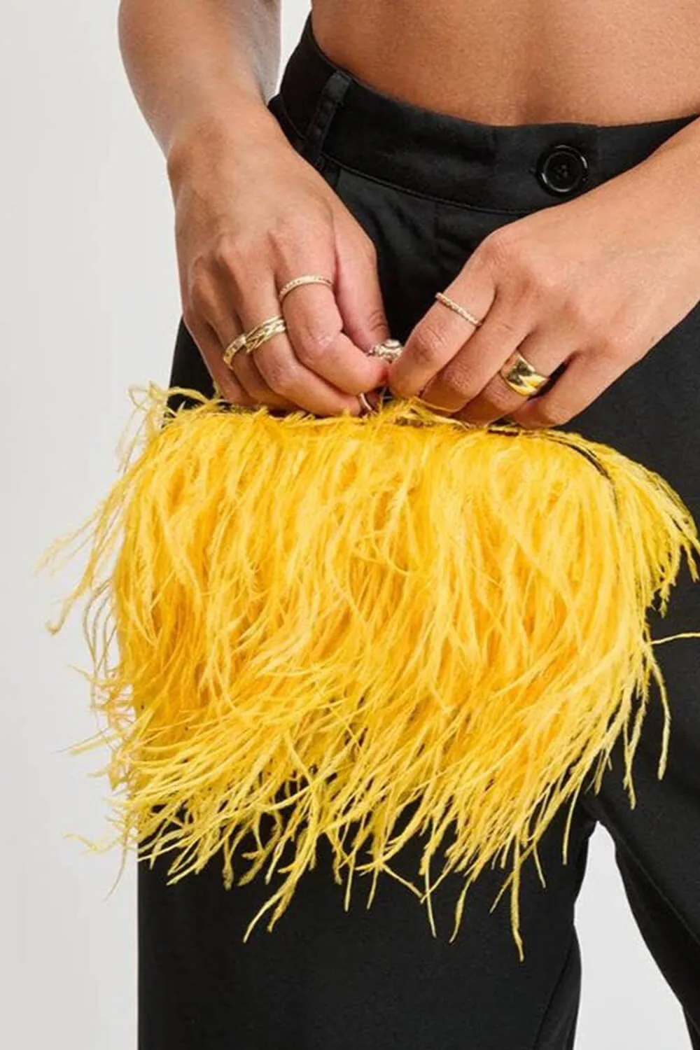 All-Over Feather Fringe Evening Clutch sold by Floralkini product image thumbnail 3