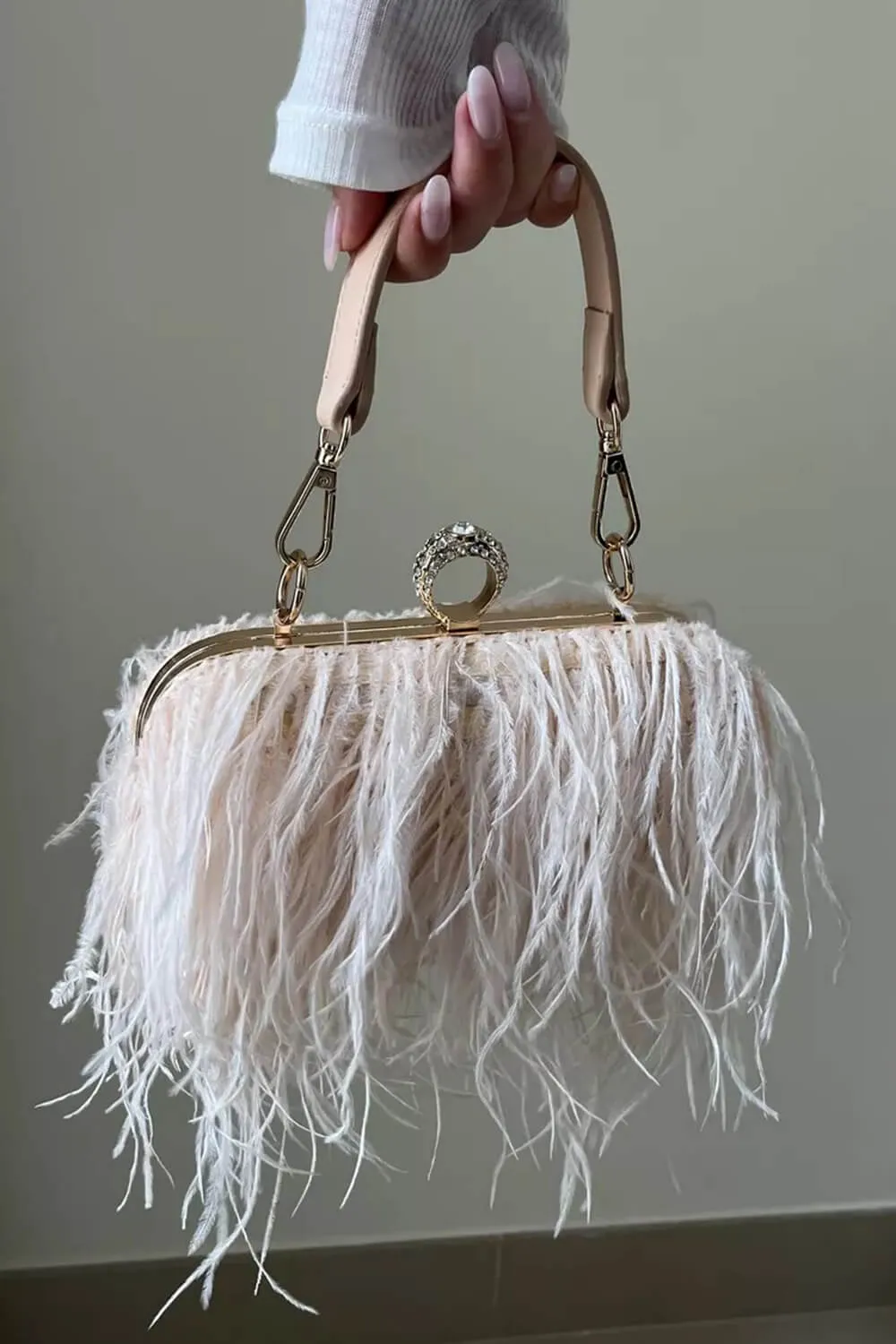 All-Over Feather Fringe Evening Clutch sold by Floralkini product image thumbnail 4