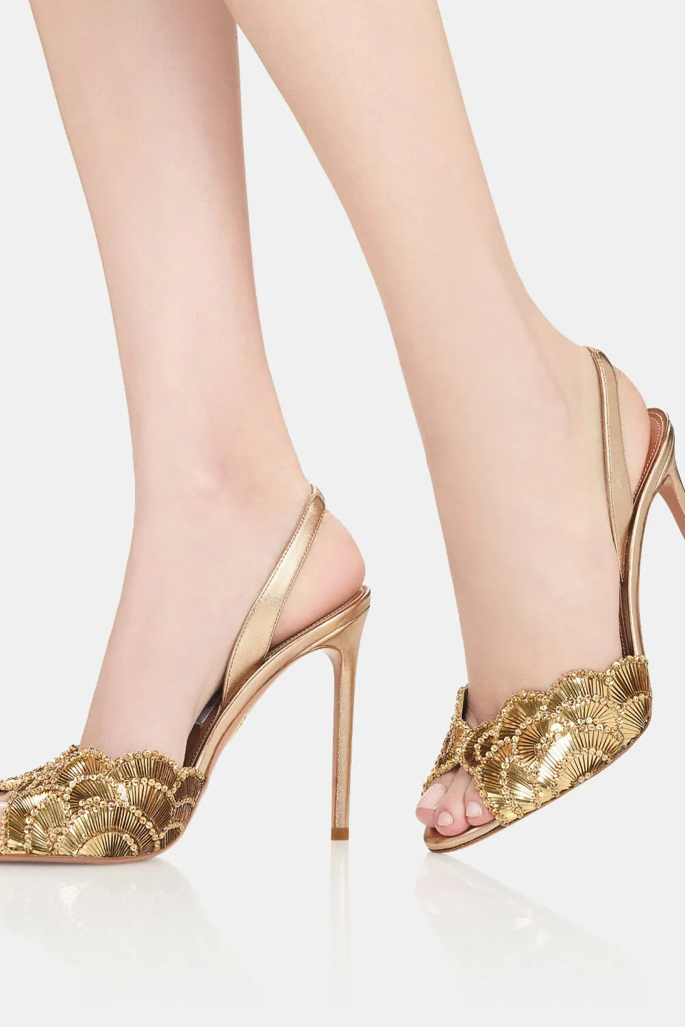 Foral Sequin-Embellished Open Toe Stiletto Heeled Sandals sold by Floralkini