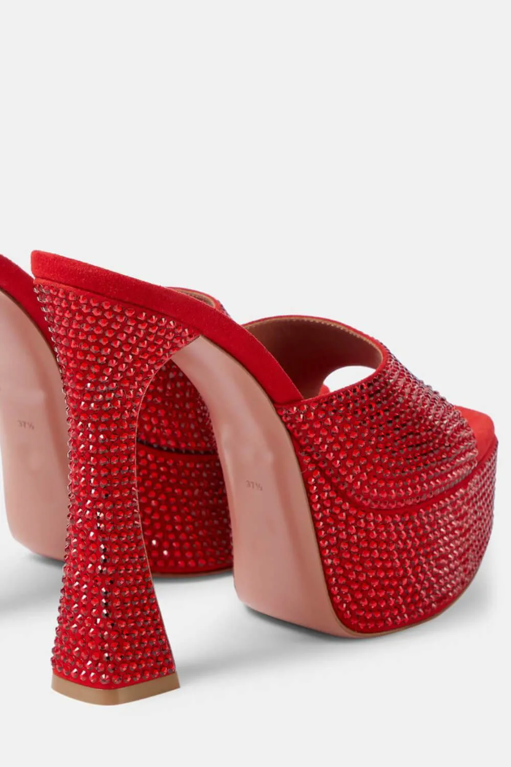 Crystal Embellished Satin Open Toe Platform Mule Sandals sold by Floralkini product image thumbnail 5