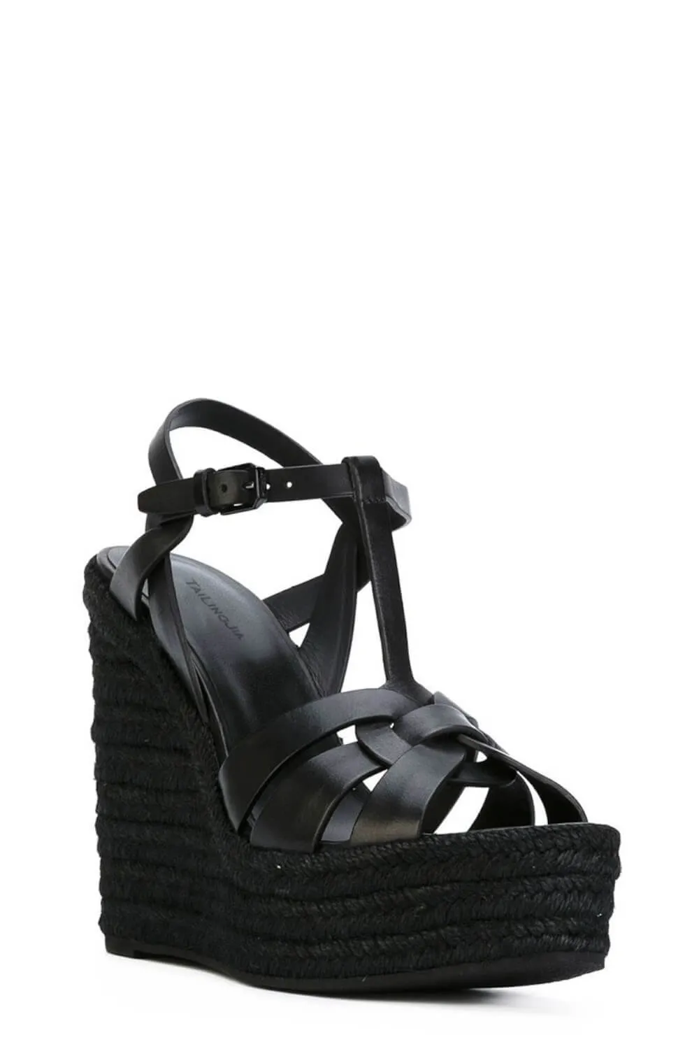 Woven Faux Leather Platform Espadrille Wedge Sandals sold by Floralkini product image thumbnail 4