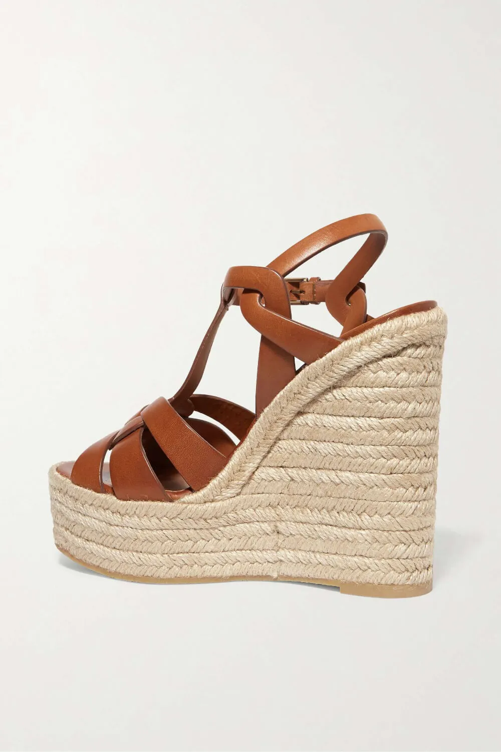 Woven Faux Leather Platform Espadrille Wedge Sandals sold by Floralkini product image thumbnail 5