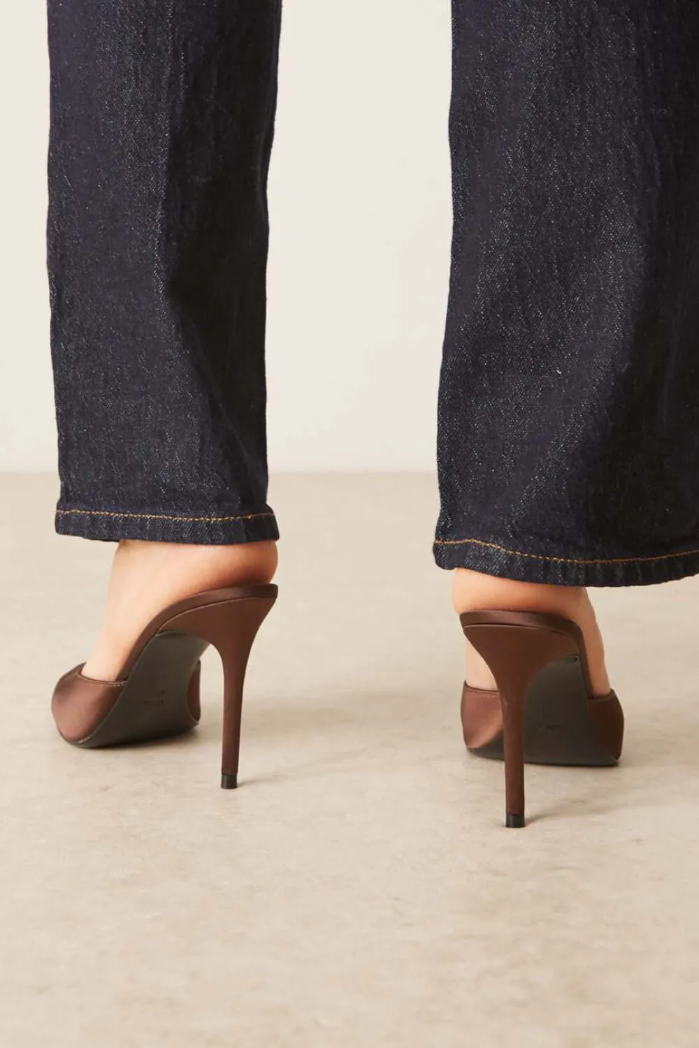 Satin Open Toe High-Heeled Mule Sandals sold by Floralkini product image thumbnail 2