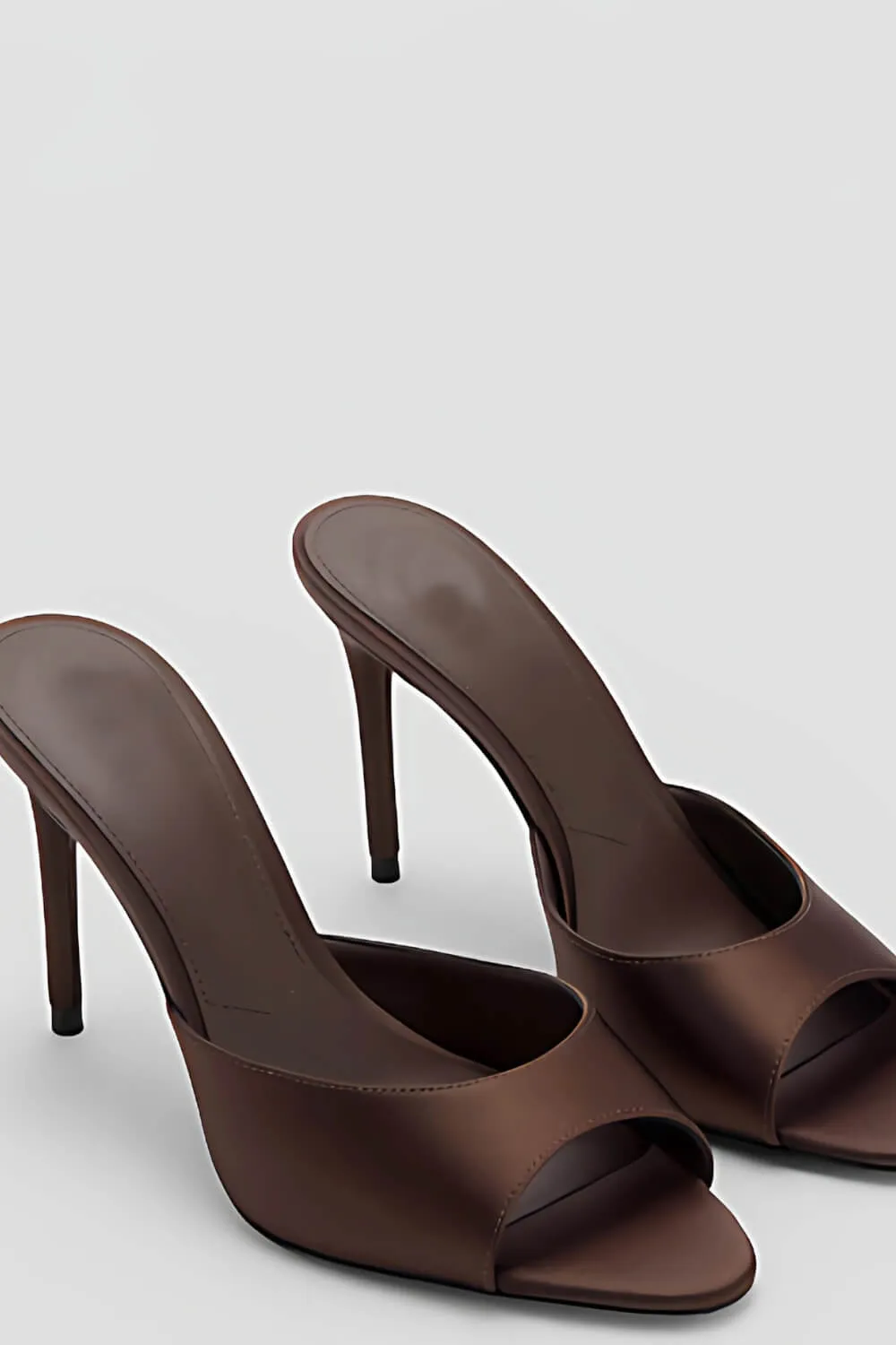 Satin Open Toe High-Heeled Mule Sandals sold by Floralkini product image thumbnail 5