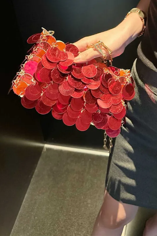 Sequined Crossbody Evening Clutch Bags made by Floralkini
