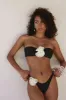 Rosette Bandeau High Waisted Bikini Set sold by Floralkini