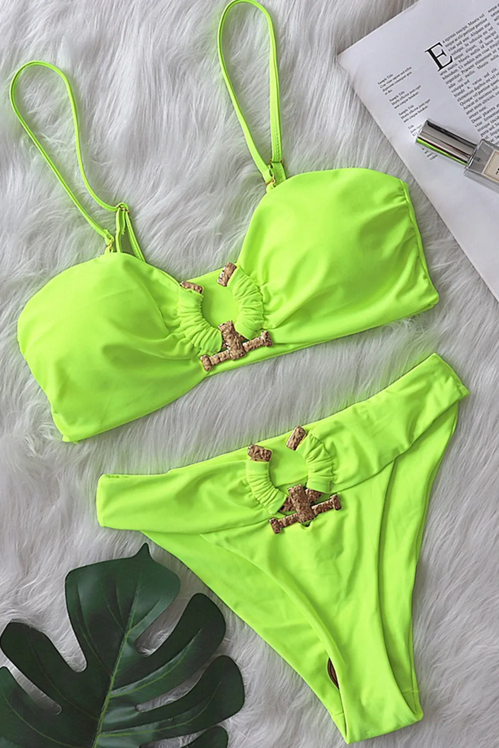 Lemon Hammered Trim Bikini Bottom sold by Floralkini product image thumbnail 3