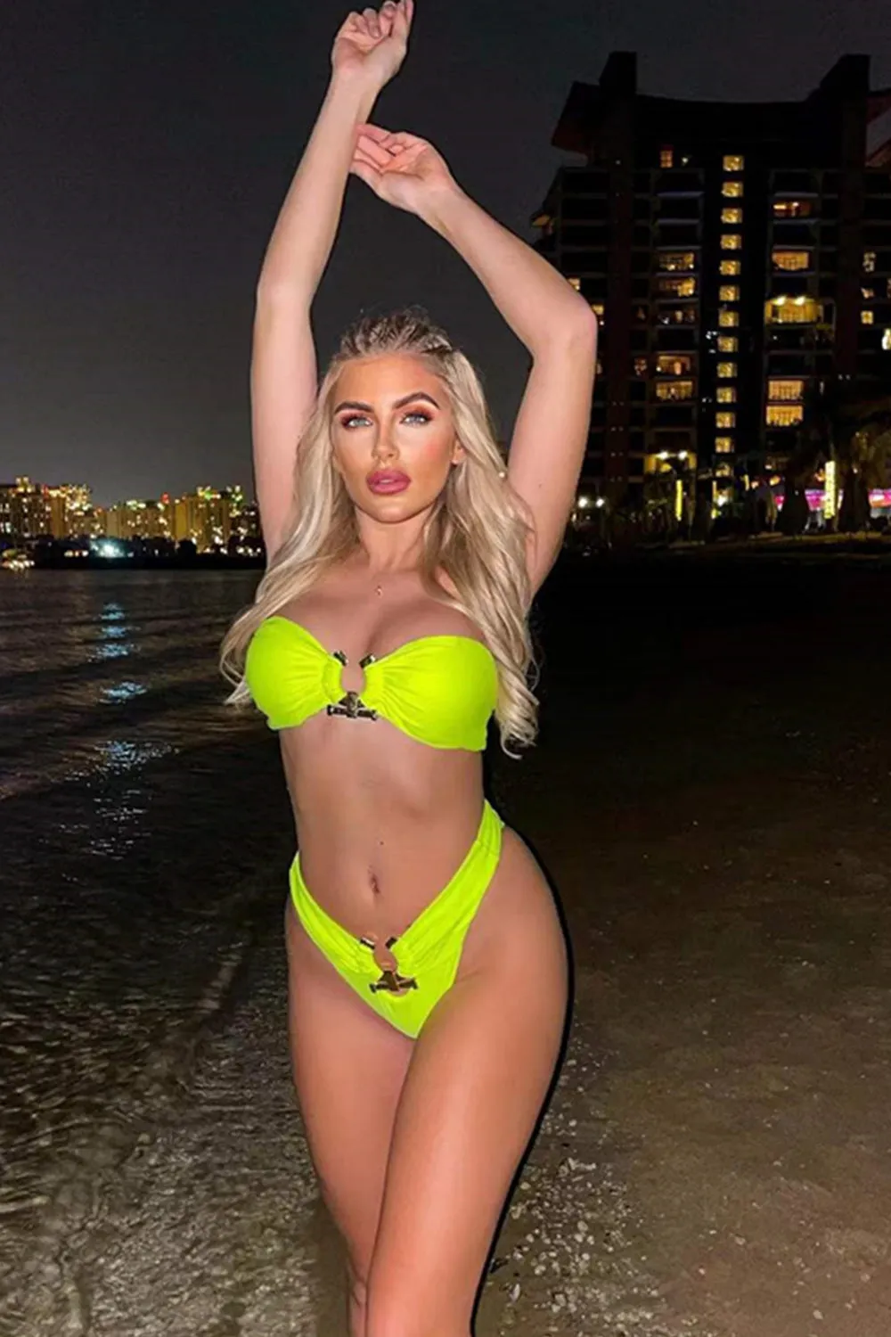 Lemon Hammered Trim Bikini Bottom sold by Floralkini