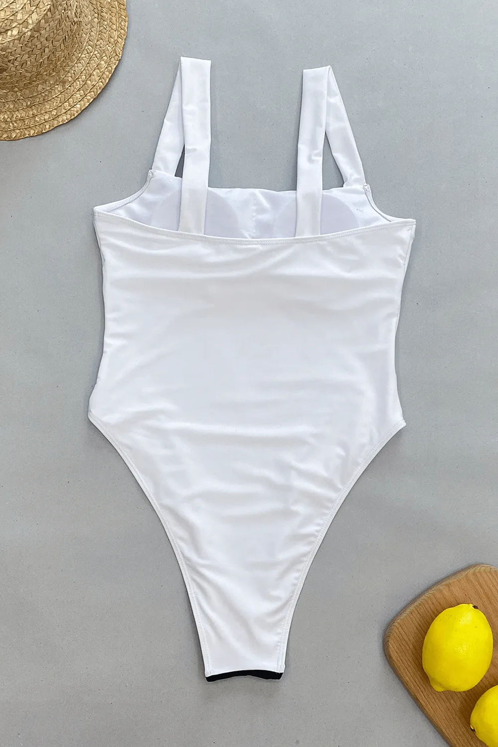 Color Block Square Neck One Piece Swimsuit sold by Floralkini product image thumbnail 5