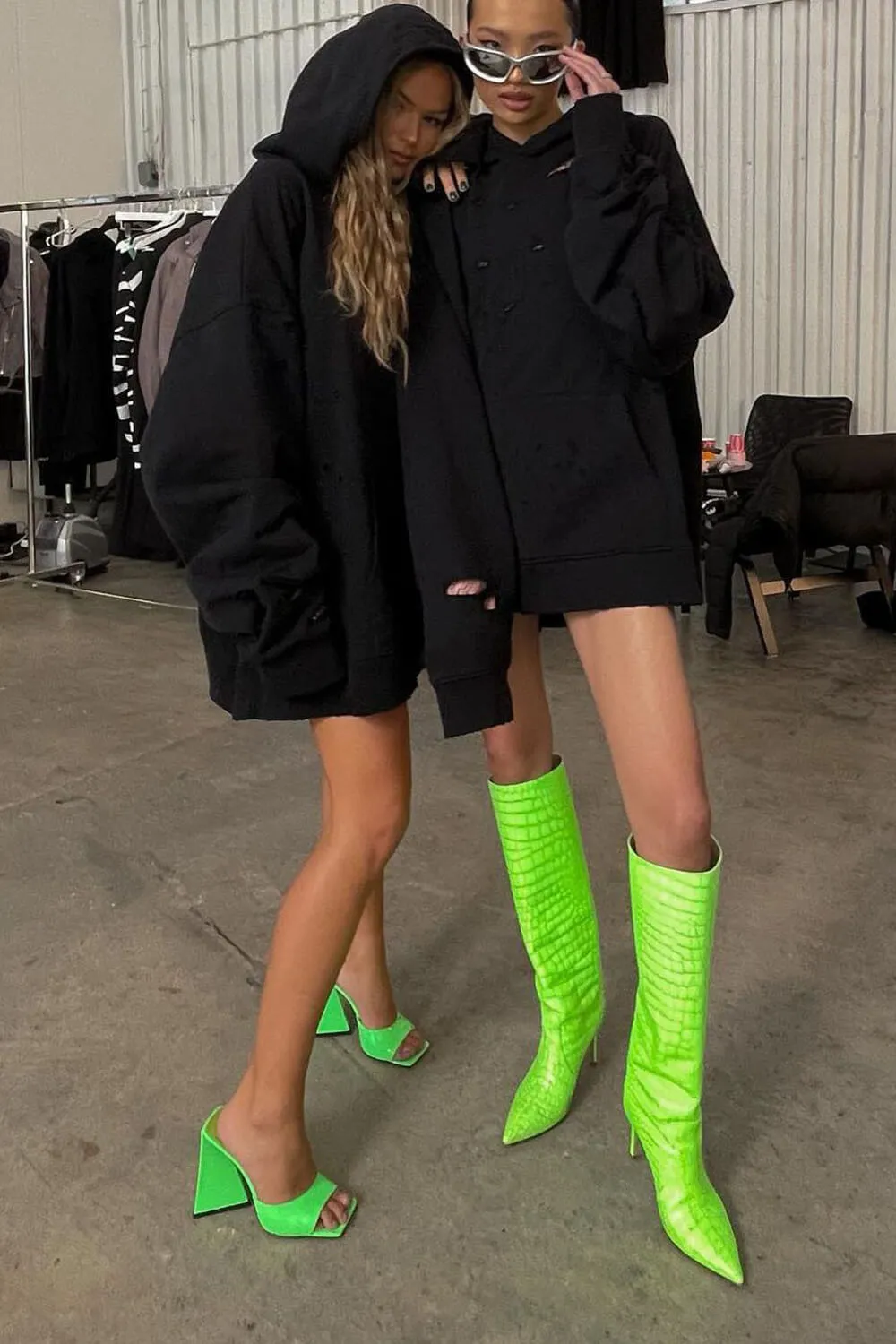 Black Distressed-Finish Oversized Pullover Hoodie sold by Floralkini product image thumbnail 5