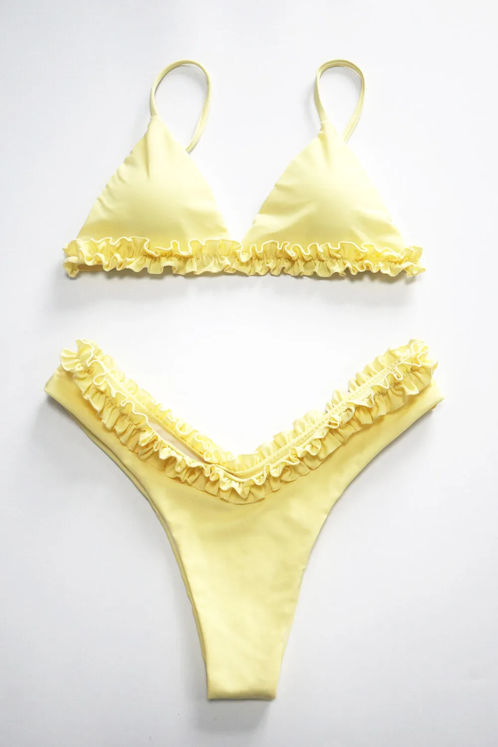 Triangle Ruffled High-Cut Bikini Set sold by Floralkini product image thumbnail 5
