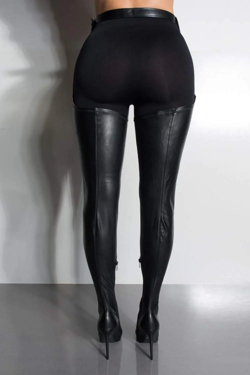 Black Belted Thigh High Boots sold by Floralkini product image thumbnail 5