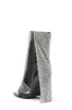 Rhinestone Mesh Overlay Open Pointed Toe Pvc Stiletto Boots - Black sold by Floralkini