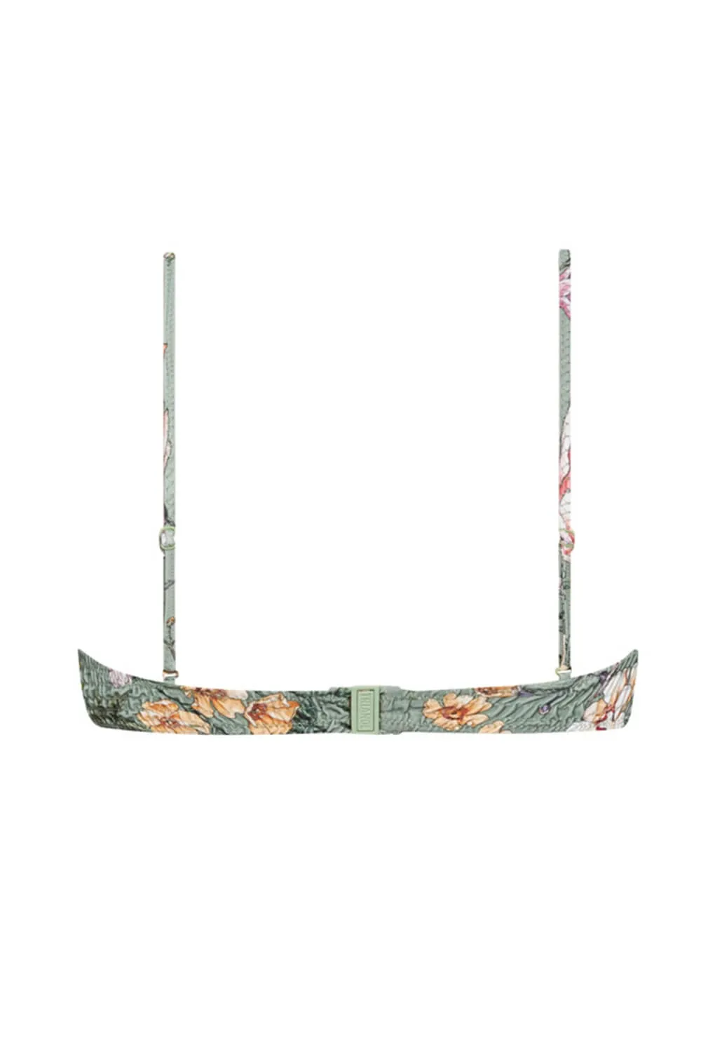 Dark Cyan Floral Ruched Bra Underwire Bikini Top sold by Floralkini product image thumbnail 5