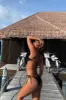 Bandeau Cut-Out Halter-Neck Tie Side One Piece Swimsuit sold by Floralkini