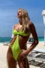 Bandeau Cut-Out Halter-Neck Tie Side One Piece Swimsuit sold by Floralkini