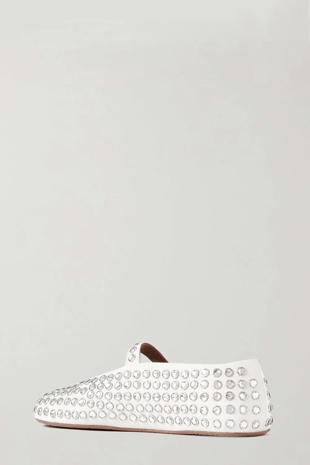 Faux Leather Crystal-Embellished Buckled Ballet Flats - White sold by Floralkini product image thumbnail 3